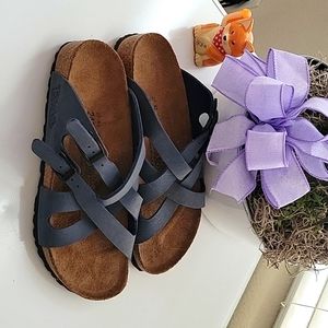 Birkenstock sandals, blue, never worn, no box Size 6